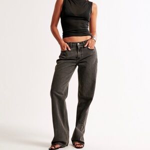 Black low rise baggy Abercrombie jeans